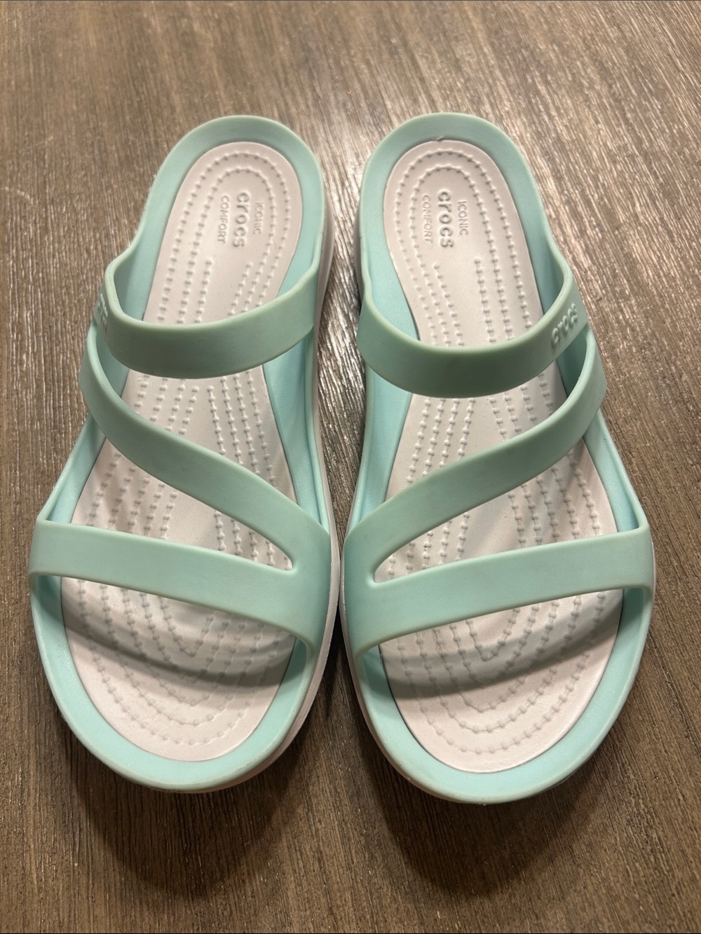 Crocs Women's Swiftwater W Sandal Mint Aqua Sz.W6, Gently Used.